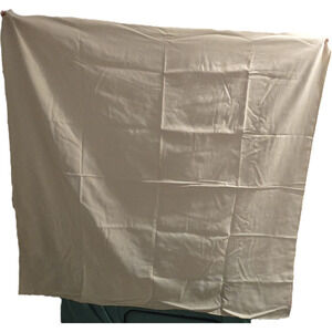 Vintage Cream Square Canvas Linen Tablecloth 50x50 Minimalist Boho Decor